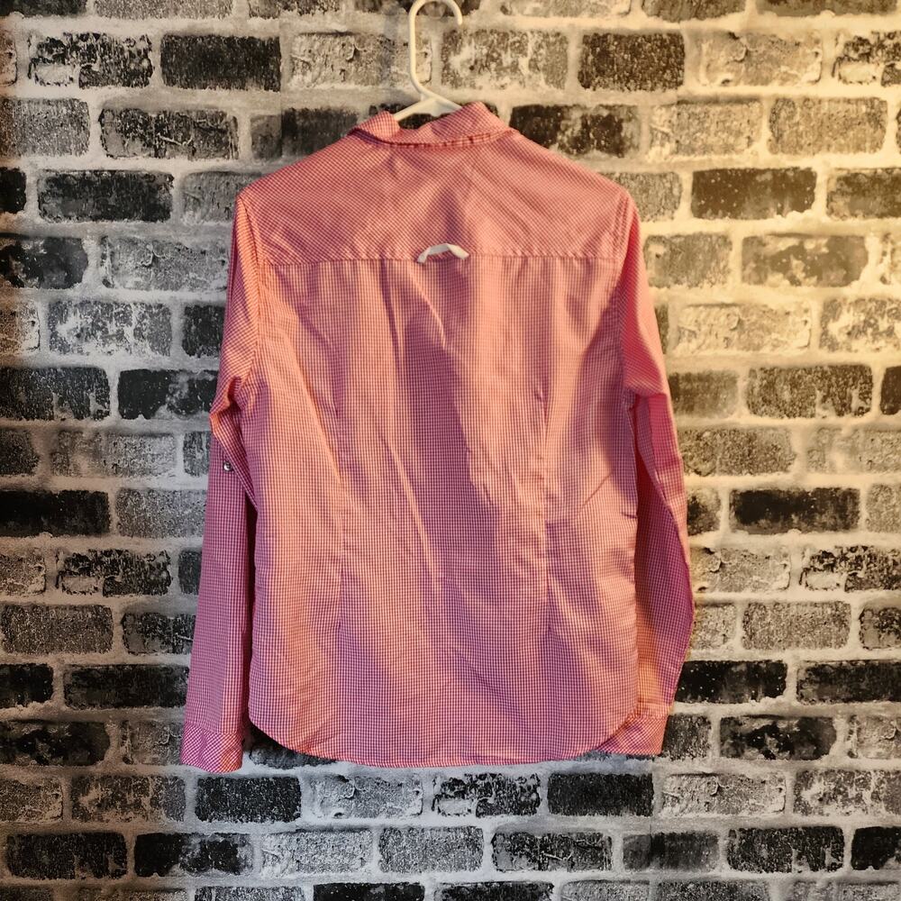 Kut From the Kloth Gingham Button Up Pink Long Sleeve Shirt Medium - Picture 5 of 7